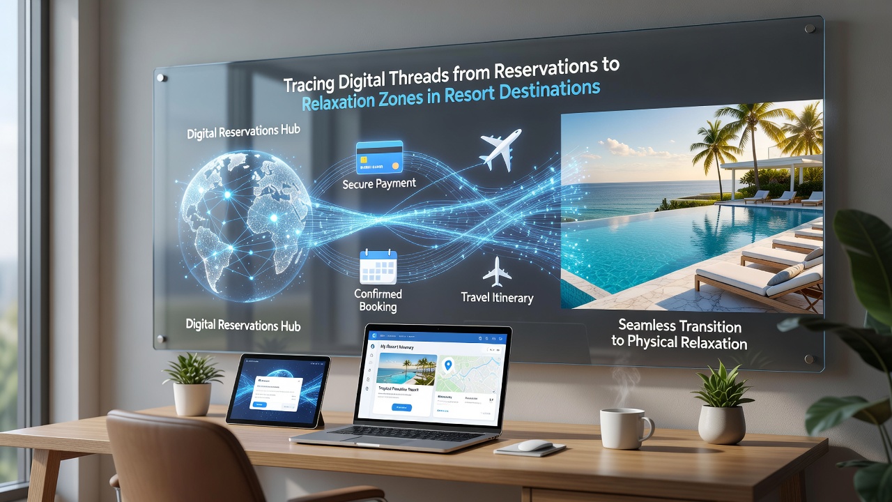Standortdaten und digitale Wege in Wellnesszonen eines Resorts